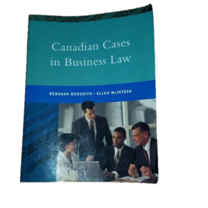 Canadian Cases in Business Law Soft Cover Book
